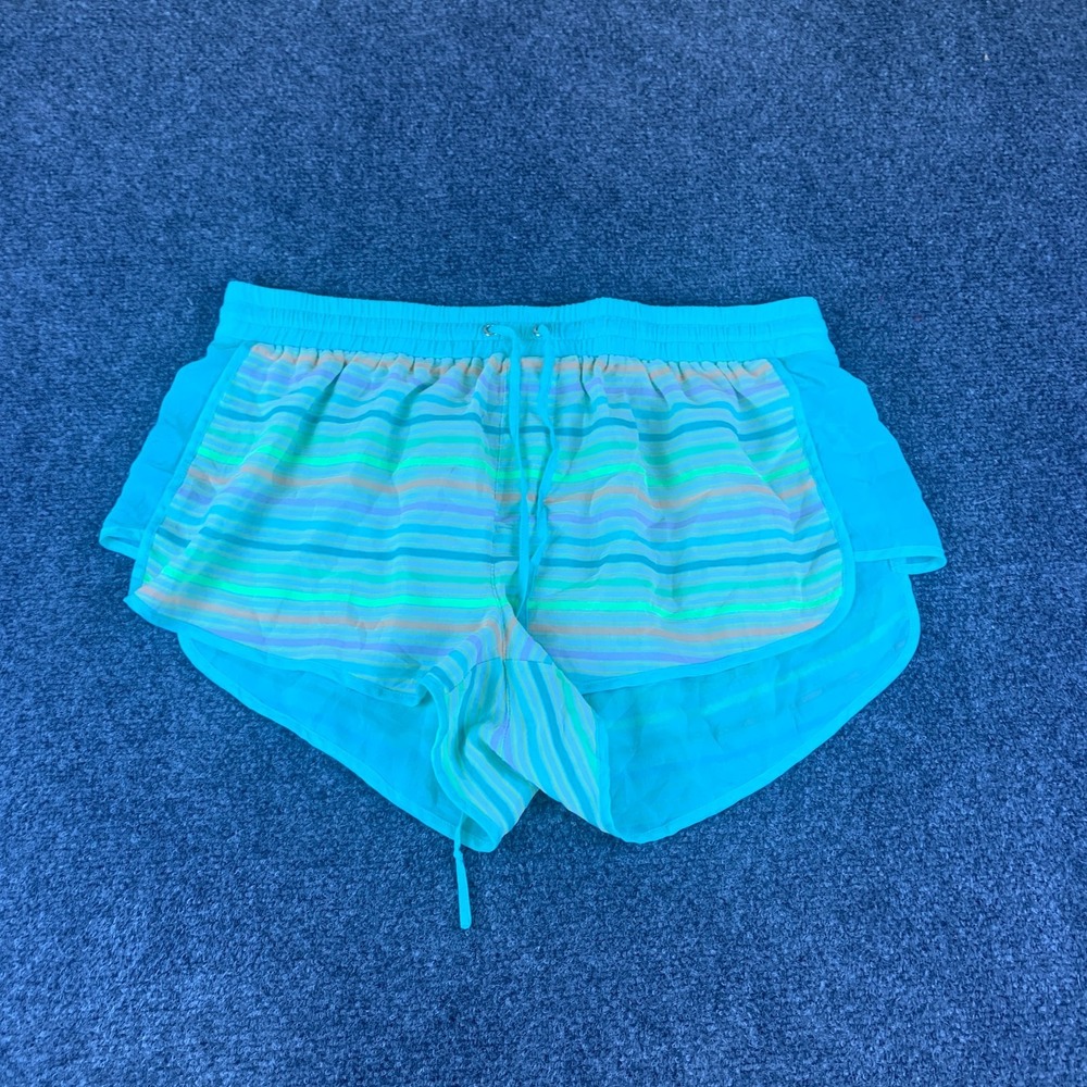 Victoria's Secret Lounge Shorts Womens M Green Striped Sleepwear Excellent